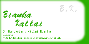 bianka kallai business card