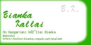 bianka kallai business card
